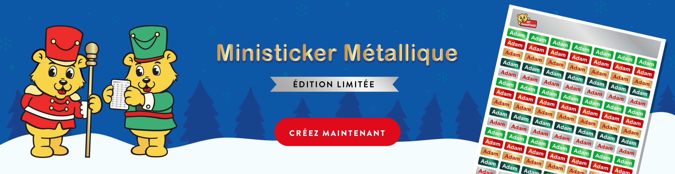 Metallic stickers banner