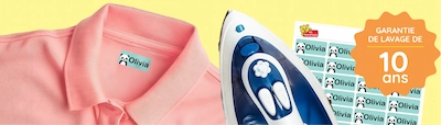 Personalised name iron-ons banner